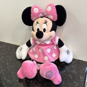 Pink Minnie Mouse Plushie - Authentic Disney Store Plush Toy - 14'Soft Doll